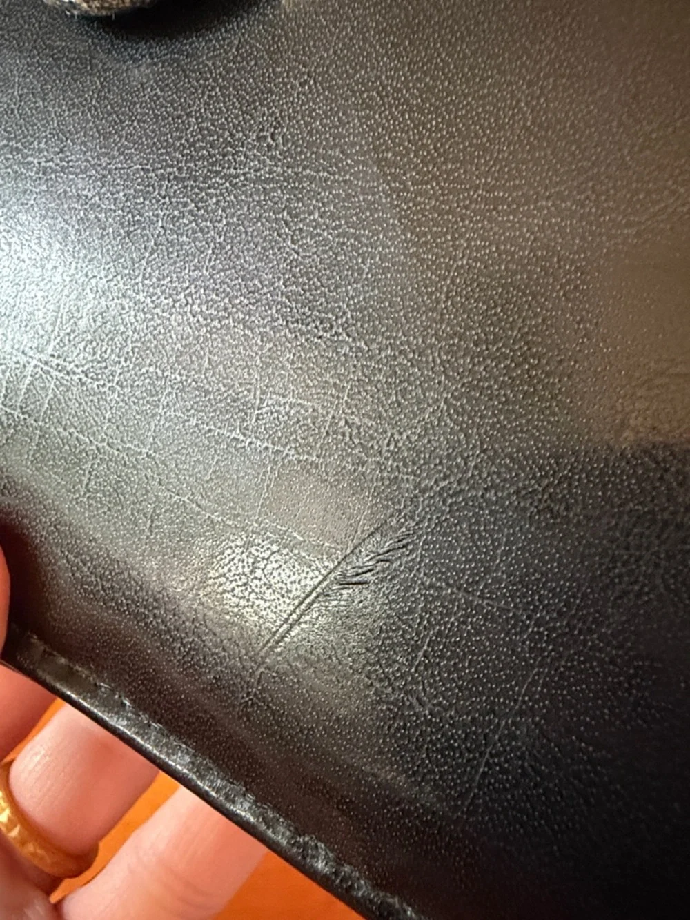 Vintage Paolo Masi Black Leather Briefcase with Gold Hardware